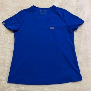 Figs Scrub Top- Royal Blue